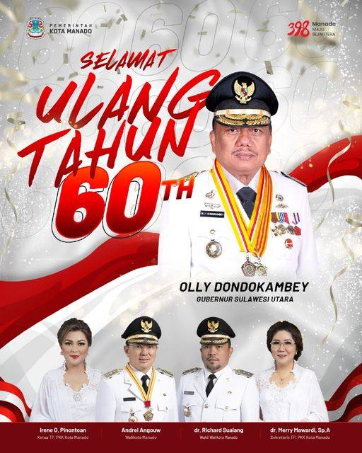 Selamat Ulang Tahun ke-60, Bapak Gubernur Sulawesi Utara, Olly Dondokambey, SE