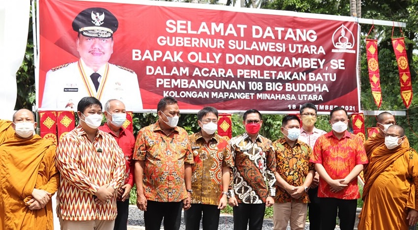 Walikota dan Wakil Walikota Manado Dampingi Gubernur Sulut Hadiri  Peletakan Batu Pertama Pembangunan 108 Big Buddha