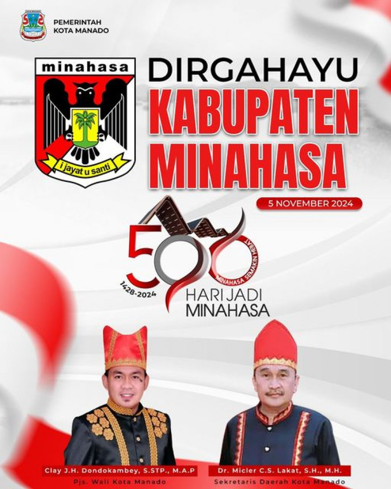 Dirgahayu Kabupaten Minahasa ke-596 tahun.