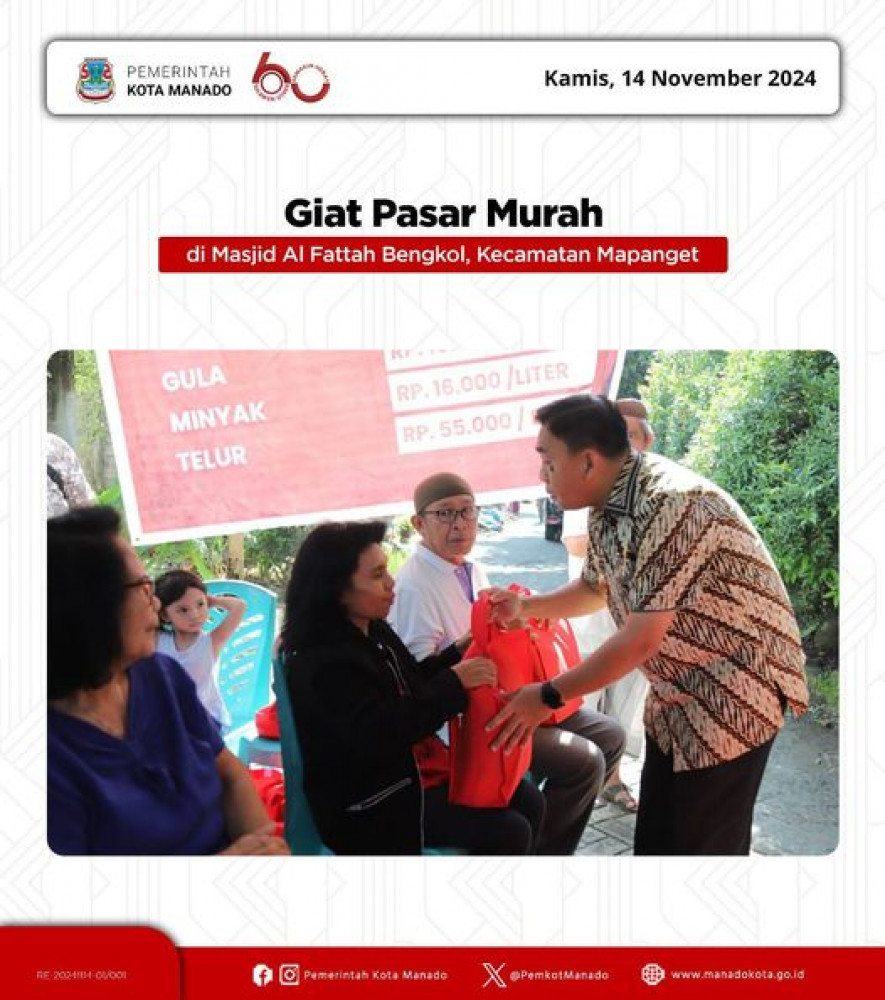 Program Pasar Murah dari Pemerintah Kota Manado terus bergulir. Kamis, 14 November 2024