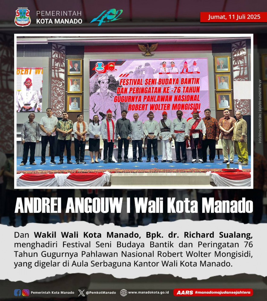  Festival Seni Budaya Bantik dan Peringatan 76 Tahun Gugurnya Pahlawan Nasional Robert Wolter Mongisidi