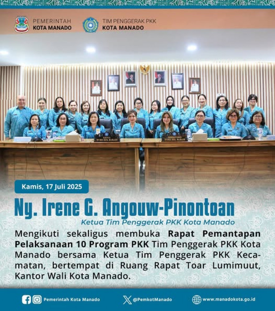 Rapat Pemantapan Pelaksanaan 10 Program PKK Tim Penggerak PKK Kota Manado 