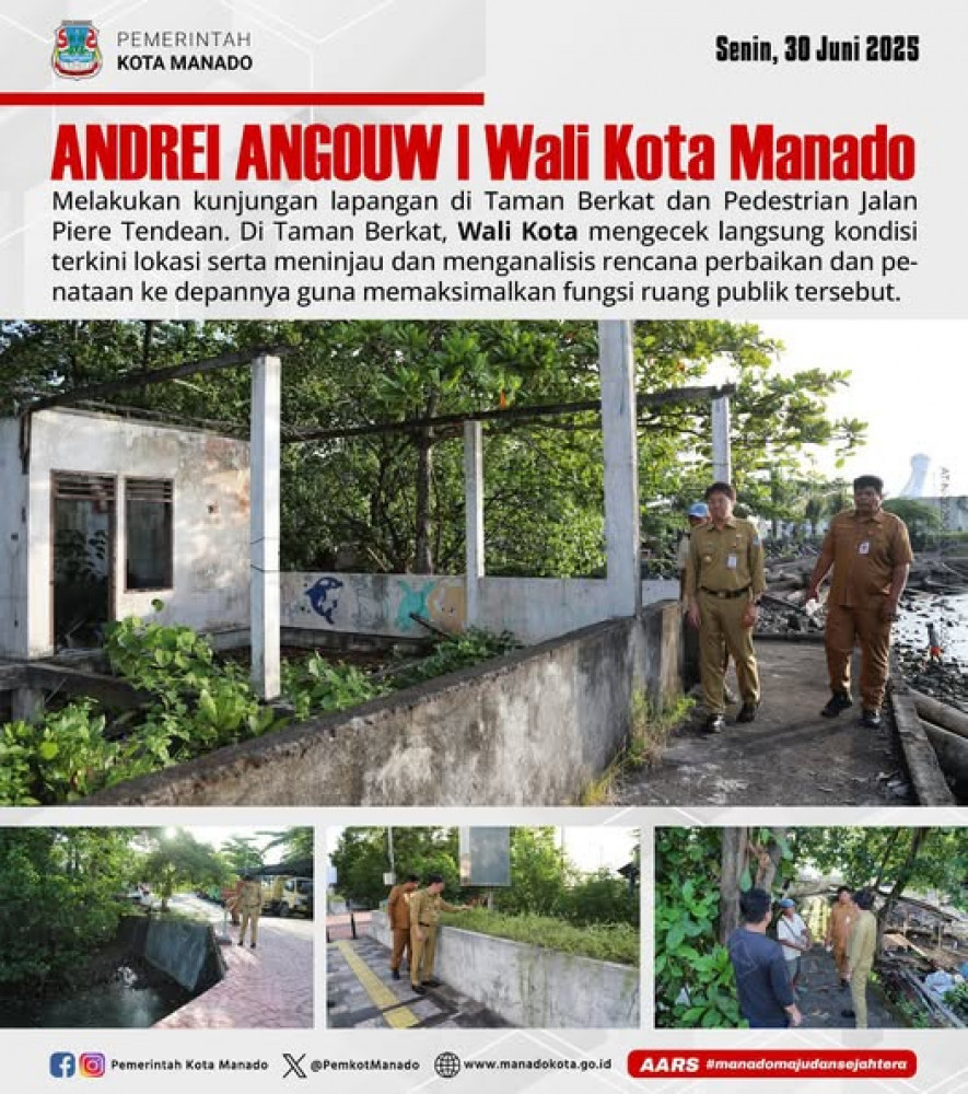 Kunjungan lapangan di Taman Berkat dan Pedestrian Jalan Piere Tendean.