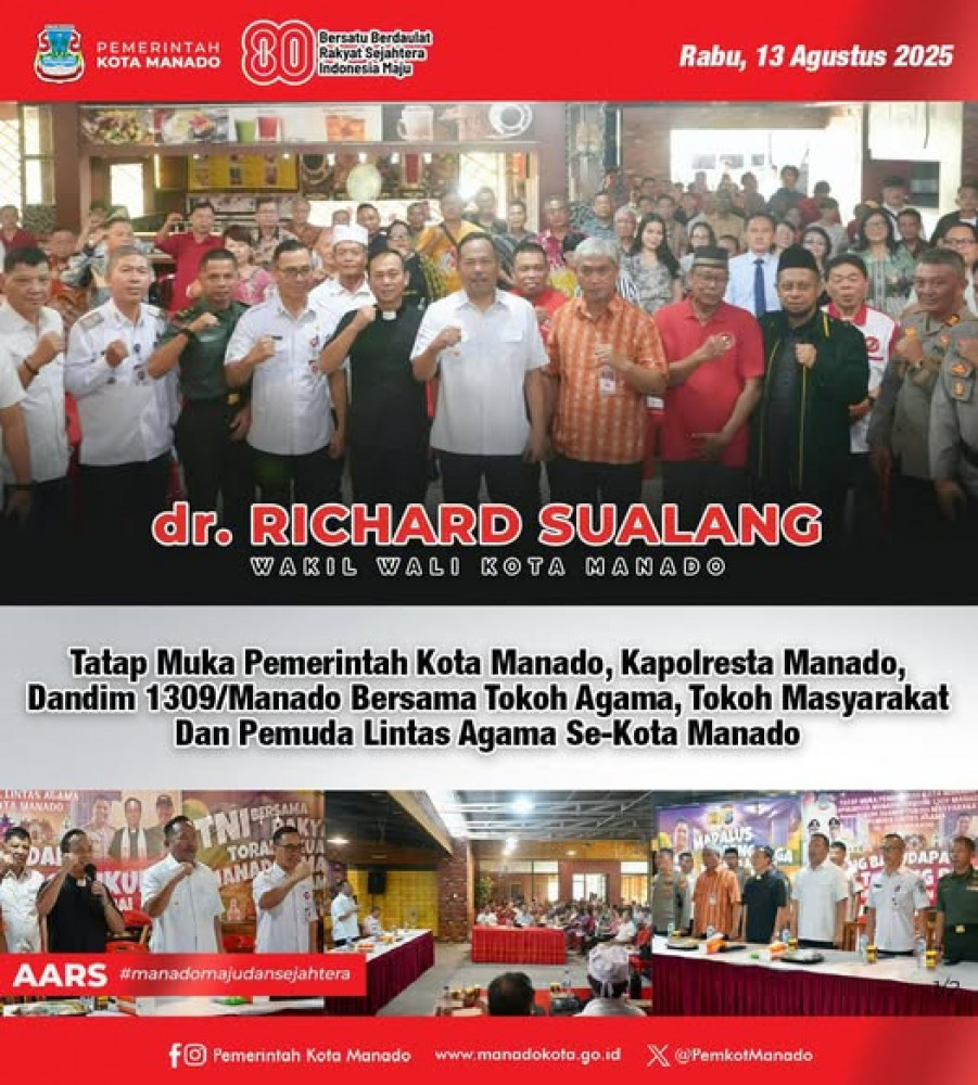 Tatap Muka Pemerintah Kota Manado, Kapolresta Manado, Dandim 1309/Manado Bersama Tokoh Agama, Tokoh Masyarakat Dan Pemuda Lintas Agama Se-Kota Manado